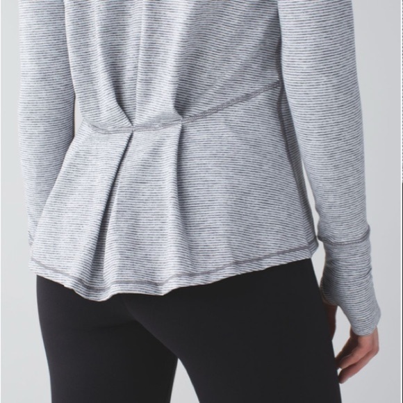 LULULEMON Warm Your Core Striped Heathered Slate White Size 4 - Picture 5 of 14